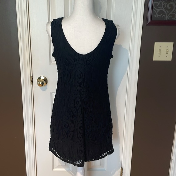 Xhilaration Black Lace Overlay Tank Dress - Picture 7 of 8